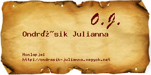Ondrásik Julianna névjegykártya